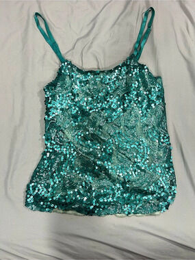 Studio Y Sequin Camisole in Aqua